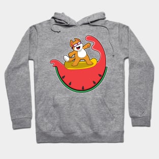 Cat as Surfer with Watermelon Hoodie